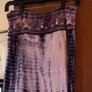 High waisted tie-dye skirt